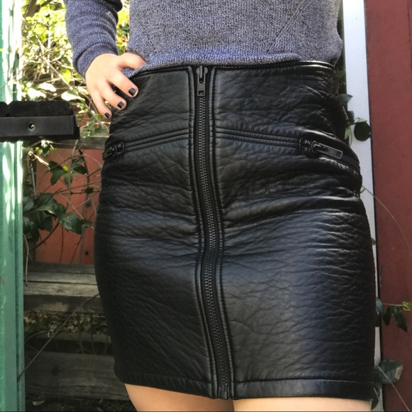 Divided Dresses & Skirts - Faux Leather Zip Up Skirt